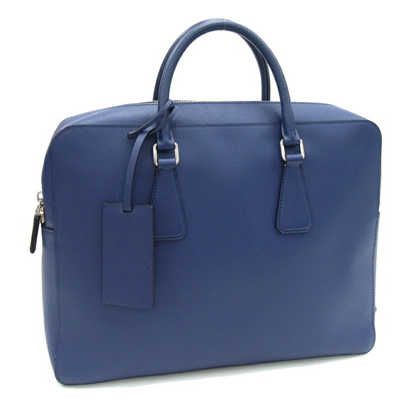 Prada Navy leather business briefcase bag Blue men - Picture 1 of 8